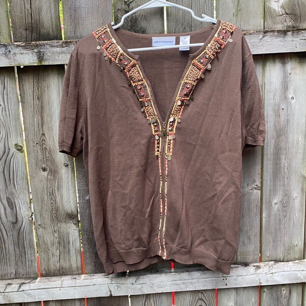 Alfred Dunner zip up sweater sz. XL